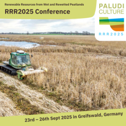 Announcement of the RRR conference; picture: mechanical cattail harvesting (Photo: Tobias Dahms)